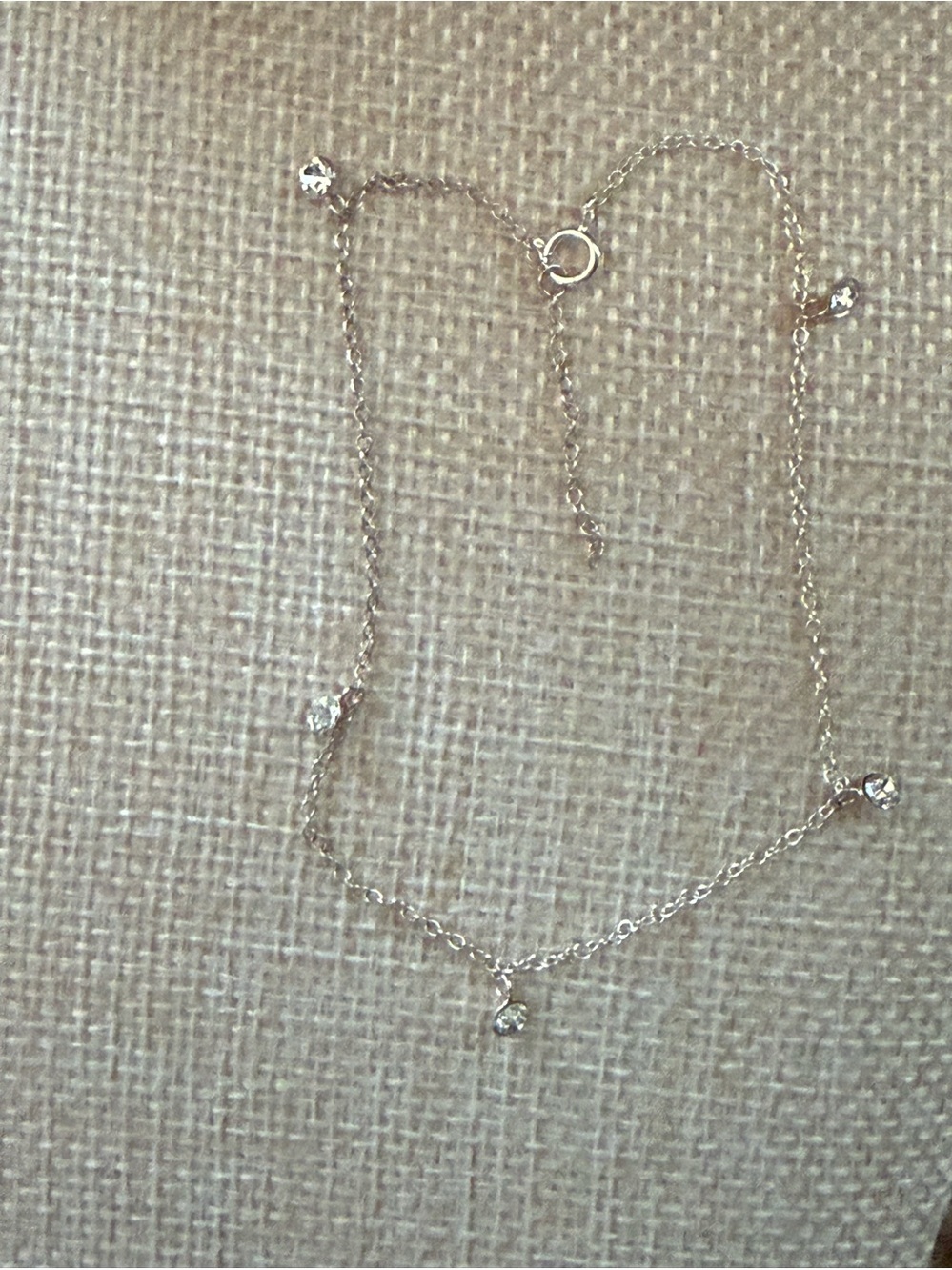 NWOT! Delicate 925 Silver Chain Ankle/Bracelet with Clear Crystal Accents